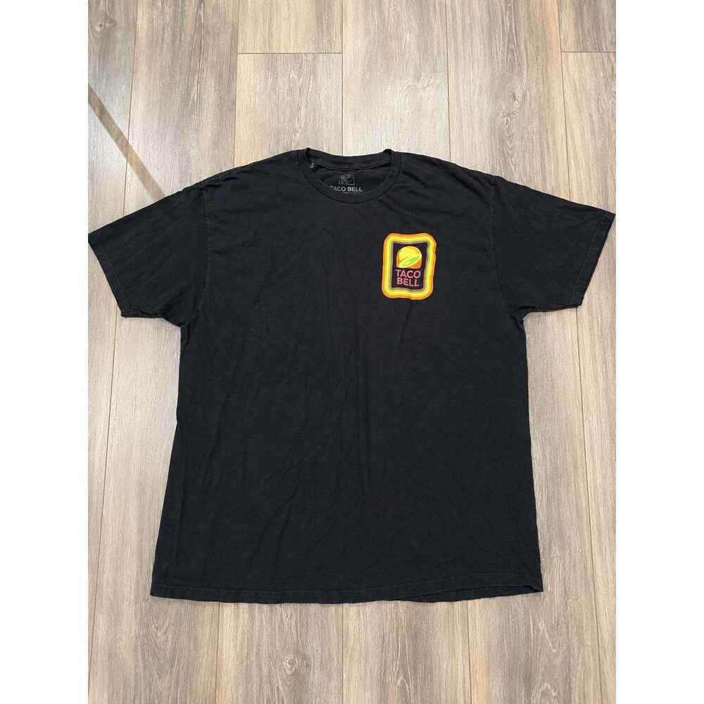 Taco Bell Employee Shirt Mens 2XL Black Logo Graphic Crew Neck T Shirt Retro
